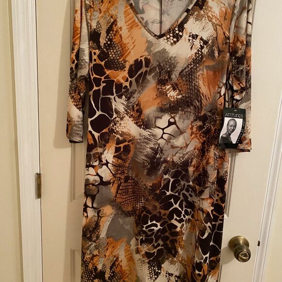 Attitudes by Renee Animal Print Dress - Picture 4 of 5